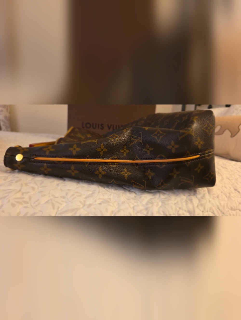 Louis Vuitton Monogram Shoulder Hobo Bag in Brown and Vachetta - Picture 4 of 16